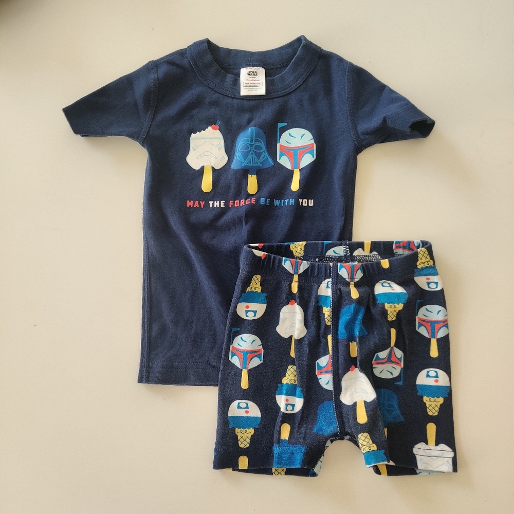 Hanna Anderson T-Shirt and short Pajamas star wars size 3T